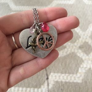 5 Charm Weathered Metal Necklace